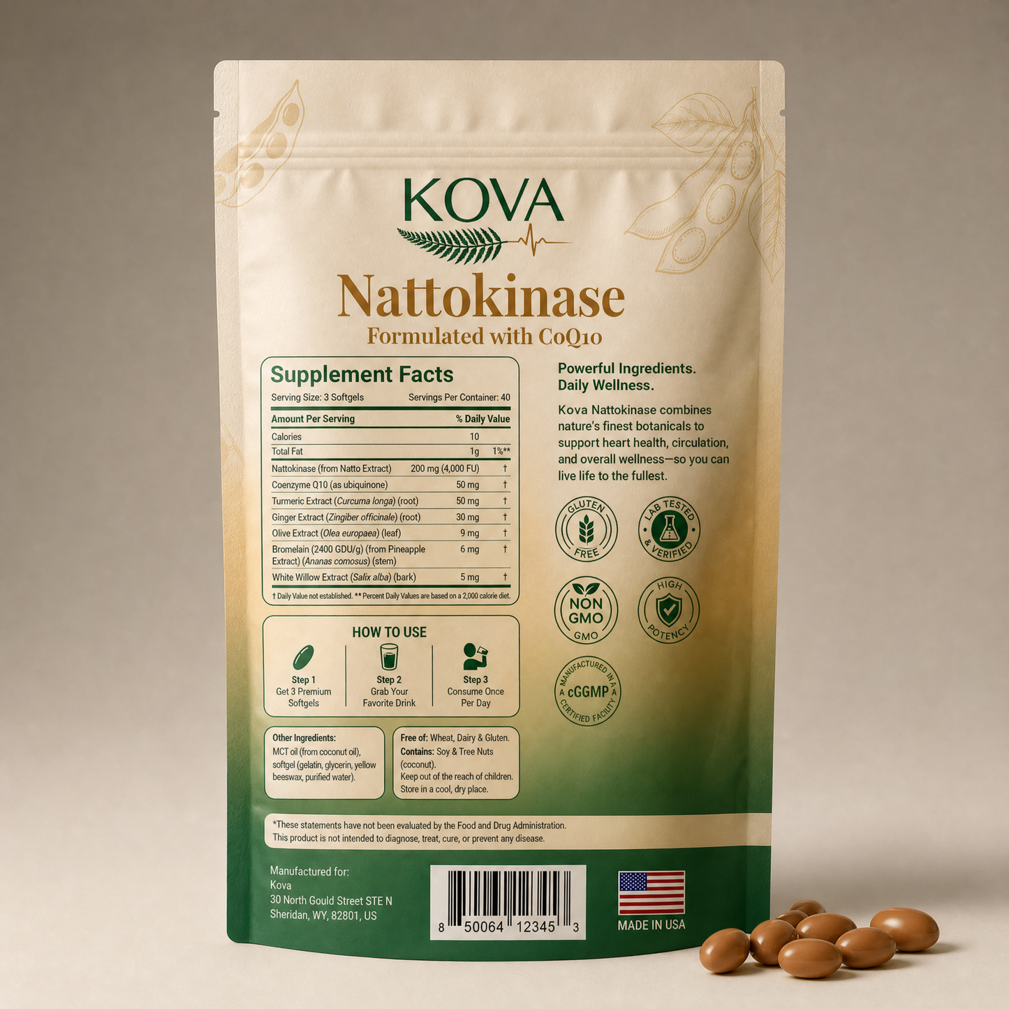 Kova Nattokinase | Fibrin Defense + Full-Body Circulation Complex
