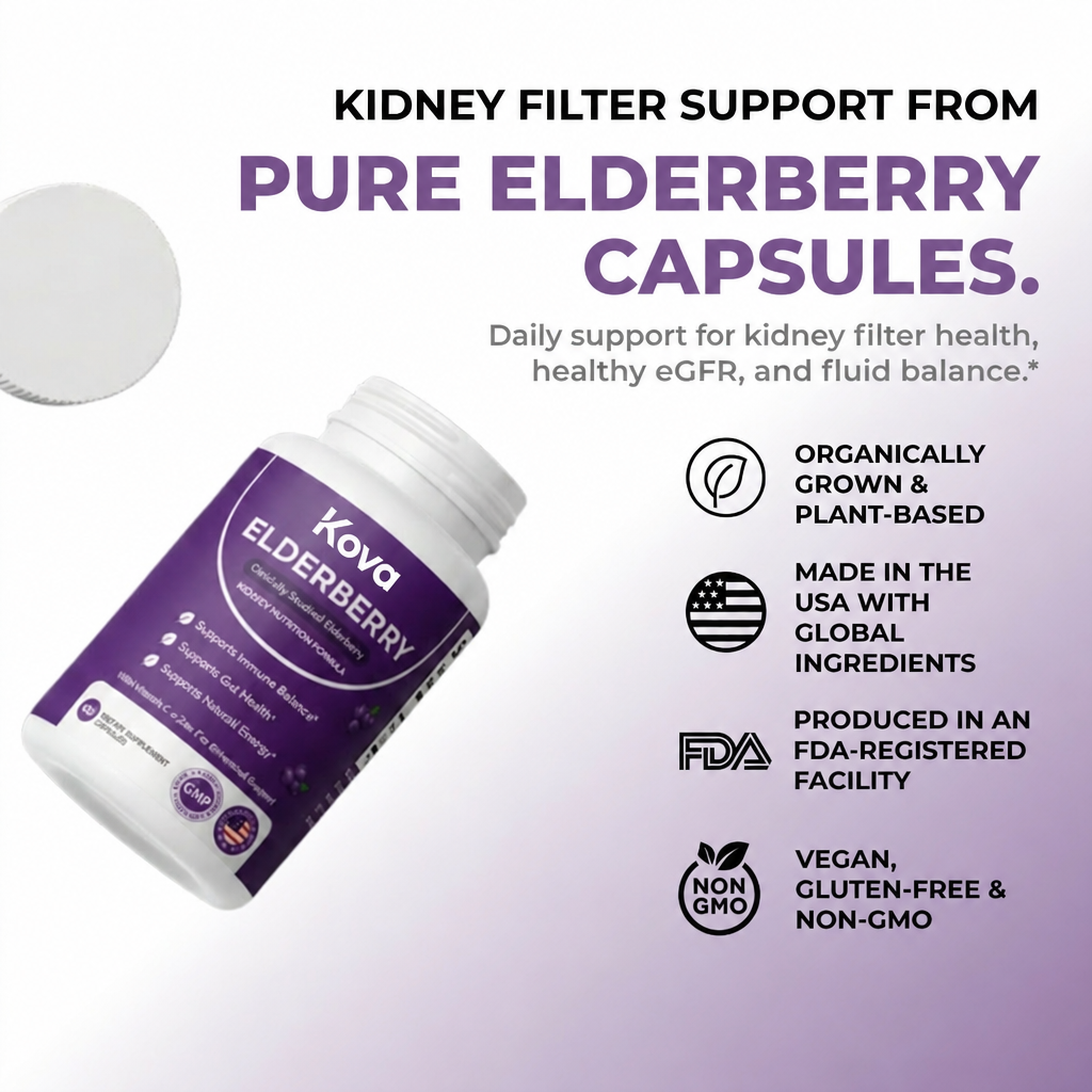 Kova kidney filter support from pure elderberry capsules