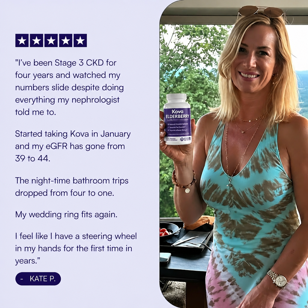 Kova kidney testimonial Stage 3 CKD recovery